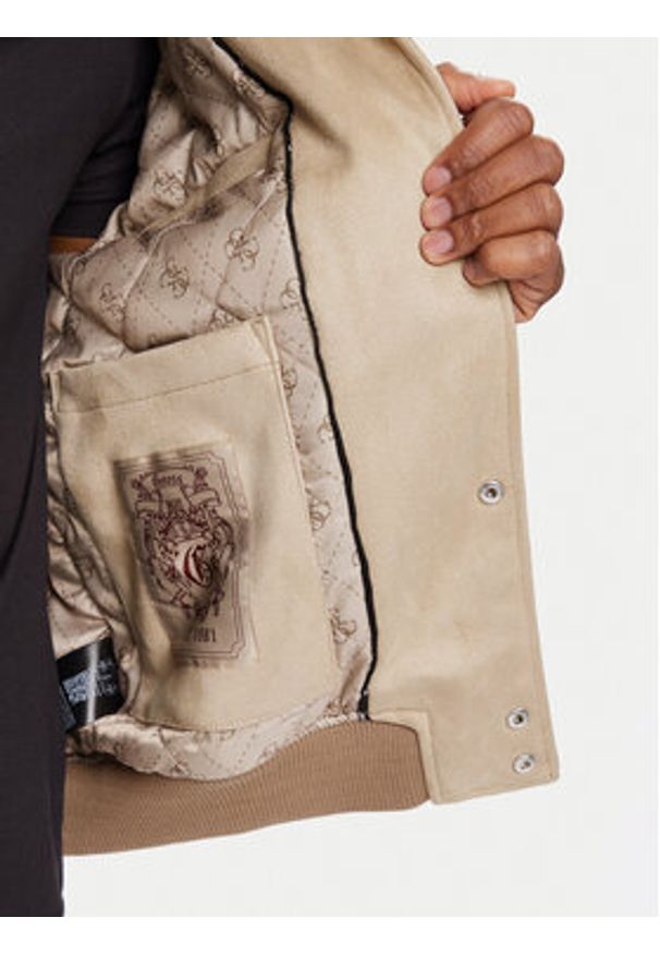 Guess Kurtka bomber M5BL2B K1062 Beżowy Regular Fit. Kolor: beżowy. Materiał: syntetyk
