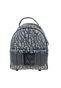 Armani Exchange - ARMANI EXCHANGE Mały czarno-beżowy plecak. Kolor: czarny #4