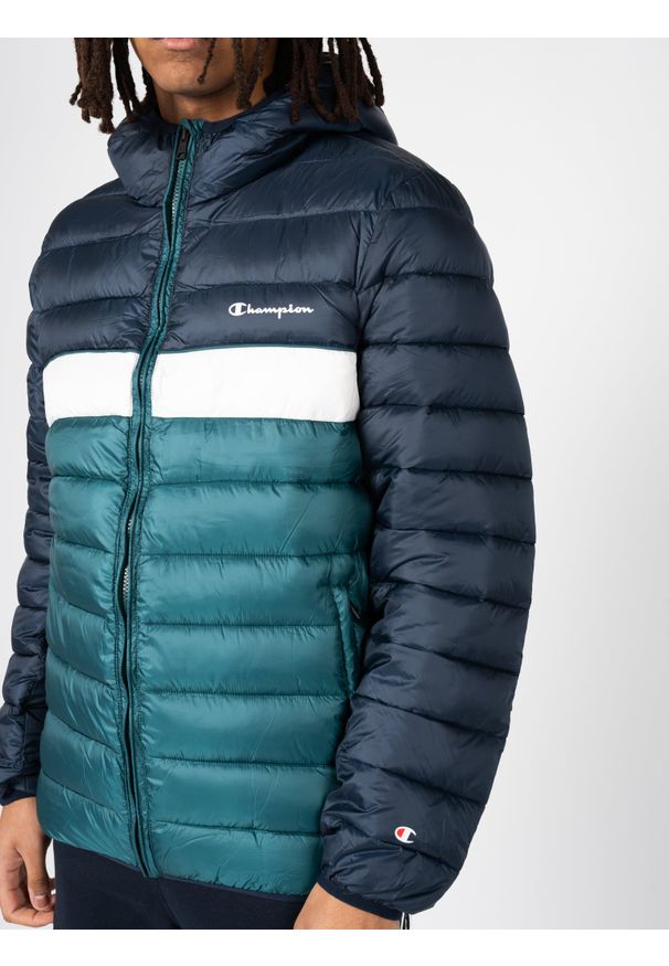 Champion Kurtka | 218082 | Mężczyzna | Zielony, Granatowy. Okazja: na co dzień. Kolor: niebieski, wielokolorowy, zielony. Materiał: poliester. Wzór: nadruk. Styl: sportowy, casual, elegancki