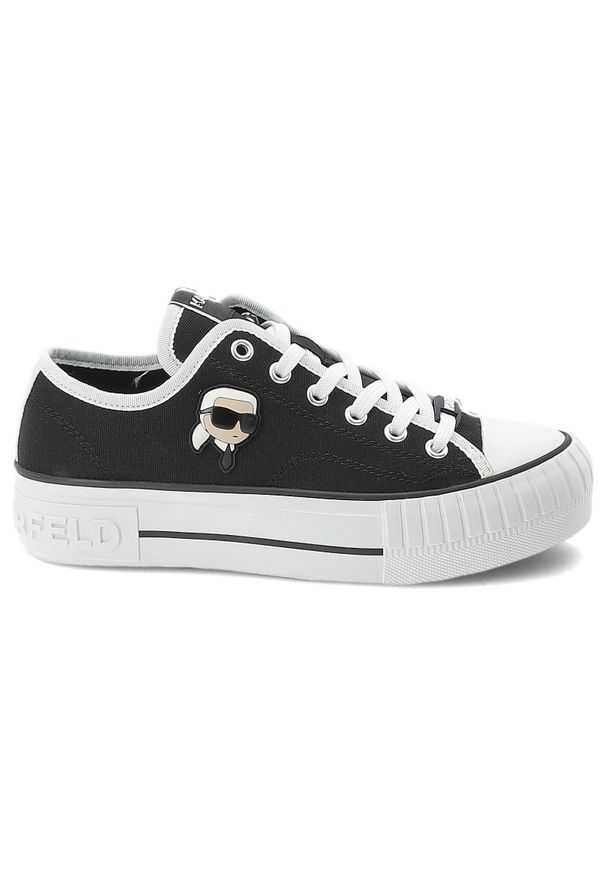 Czarne Trampki Karl Lagerfeld Buty Sportowe Premium. Okazja: na co dzień. Zapięcie: sznurówki. Kolor: czarny. Materiał: guma. Styl: sportowy