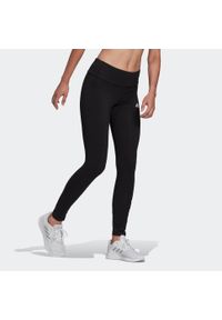 Legginsy Fitness Adidas czarne. Kolor: czarny. Materiał: bawełna, elastan, materiał. Sport: fitness