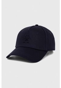 TOMMY HILFIGER - Tommy Hilfiger czapka z daszkiem bawełniana kolor granatowy gładka. Kolor: niebieski. Materiał: bawełna. Wzór: gładki