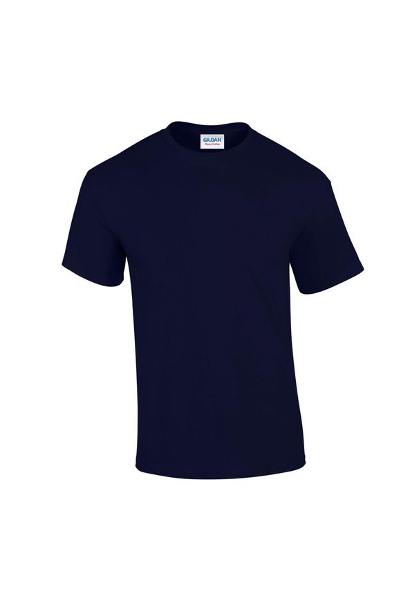 GILDAN - Ciężka Bawełniana Koszulka Unisex Dla Dorosłych. Kolor: niebieski. Materiał: bawełna. Sport: turystyka piesza