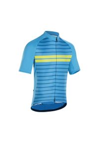 TRIBAN - Koszulka rowerowa Triban RC100 MARYNARSKA. Kolor: niebieski, wielokolorowy, turkusowy. Materiał: materiał, poliester, elastan #1