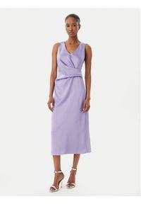 Rinascimento Sukienka koktajlowa CFC0122928003 Fioletowy Regular Fit. Kolor: fioletowy. Materiał: syntetyk. Styl: wizytowy #1