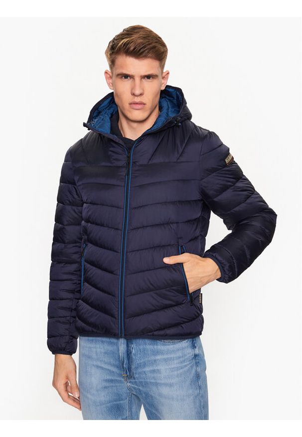 Napapijri Kurtka puchowa Aerons NP0A4GJO Granatowy Regular Fit. Kolor: niebieski. Materiał: syntetyk