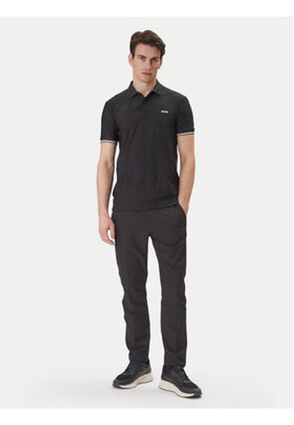 BOSS Polo Chip Hexa 50554561 Czarny Regular Fit. Typ kołnierza: polo. Kolor: czarny. Materiał: syntetyk