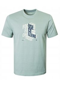 Bawełniana, Męska Koszulka (T-Shirt) - Pako Jeans - Blada Mięta, Nadruk. Okazja: na co dzień. Materiał: bawełna. Wzór: nadruk. Styl: casual #1