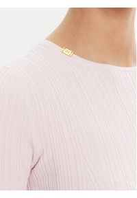 Elisabetta Franchi Sweter MK-55B-51E2 Fioletowy Slim Fit. Kolor: fioletowy. Materiał: syntetyk #4