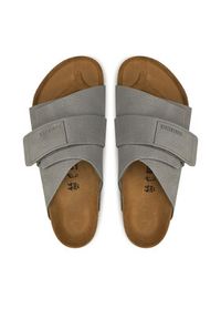 Birkenstock Klapki Kyoto Lenb 1024502 Szary. Kolor: szary. Materiał: skóra, nubuk