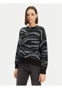 Desigual Sweter Winnipeg 24WWJF20 Czarny Regular Fit. Kolor: czarny. Materiał: syntetyk