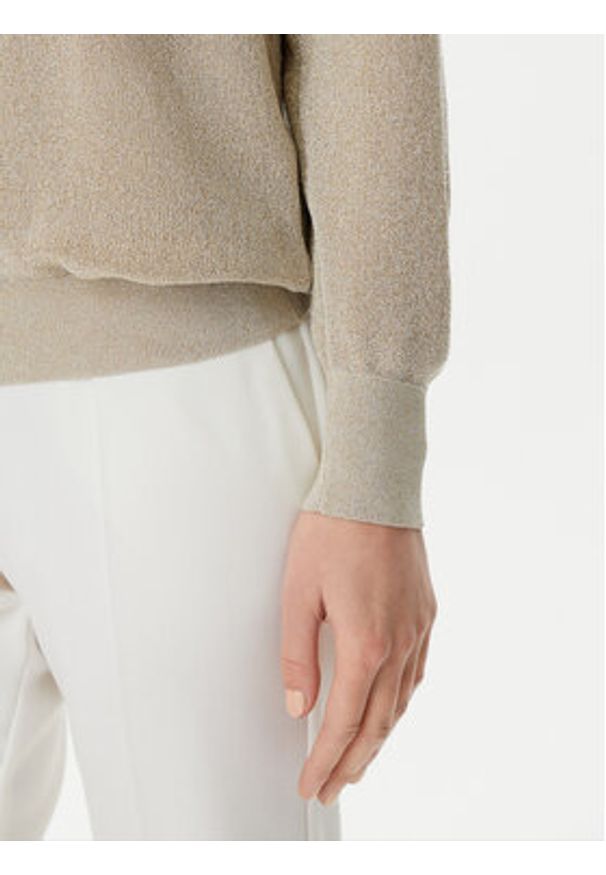 Marella Sweter Dario 2513361121 Beżowy Relaxed Fit. Kolor: beżowy. Materiał: wiskoza