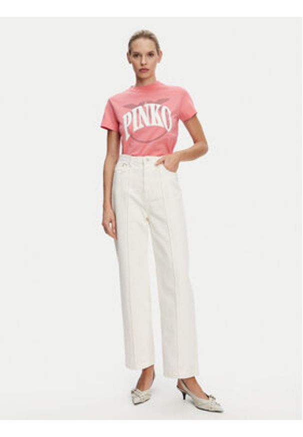Pinko - PINKO T-Shirt 101752 A2CT N55 Różowy Regular Fit. Kolor: różowy. Materiał: bawełna
