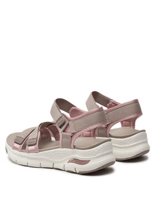 skechers - Skechers Sandały Arch Fit-Fresh Bloom 119305/TPPK Beżowy. Kolor: beżowy. Materiał: materiał
