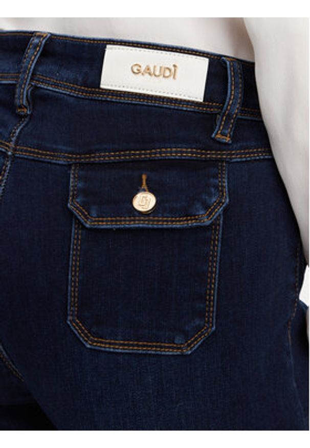 Gaudi Jeansy 511BD26002 Granatowy Flare Fit. Kolor: niebieski
