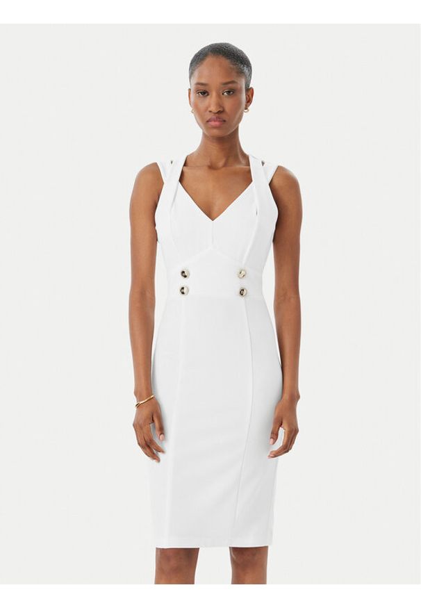 Rinascimento Sukienka koktajlowa CFC0019924002 Biały Regular Fit. Kolor: biały. Materiał: syntetyk. Styl: wizytowy
