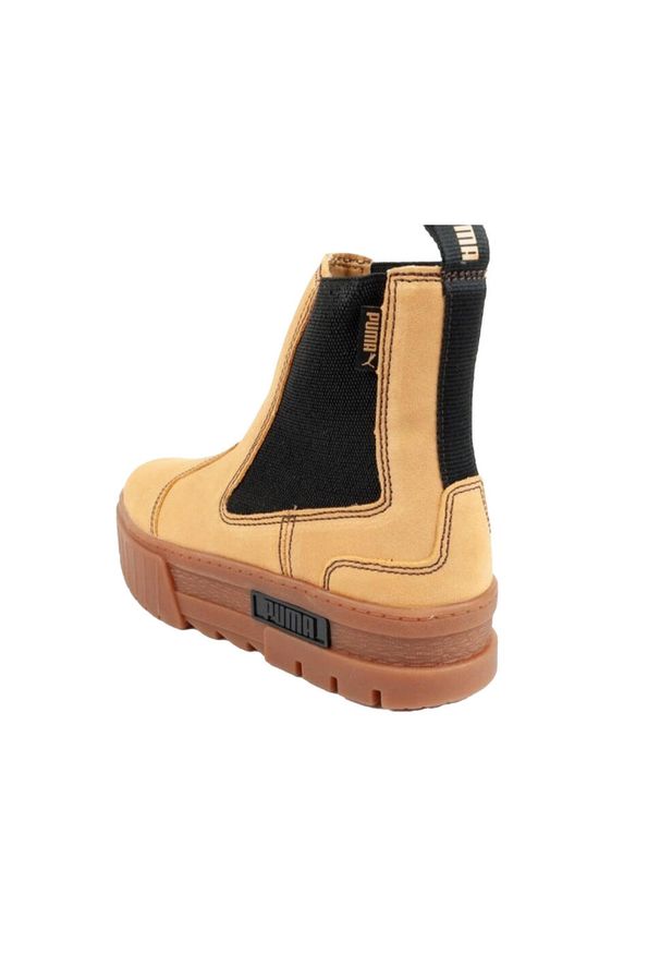 Puma - Damskie Zamszowe Buty Chelsea Mayze. Kolor: wielokolorowy, brązowy, czarny. Materiał: zamsz. Sezon: zima