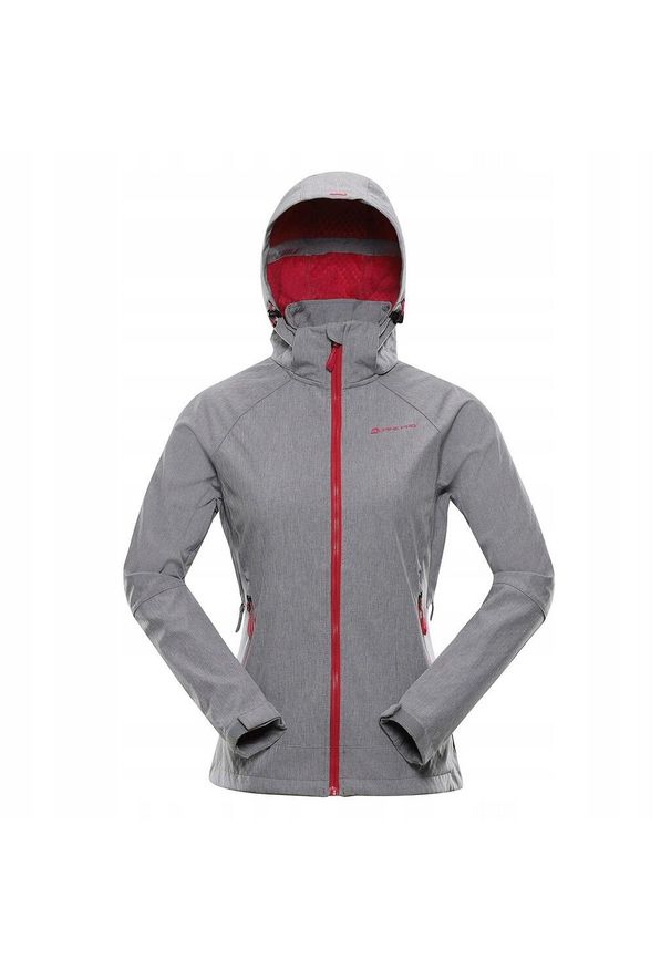 ALPINE PRO - Kurtka damska trekkingowa softshell Alpine Pro Lanca. Kolor: szary. Materiał: softshell. Sport: turystyka piesza