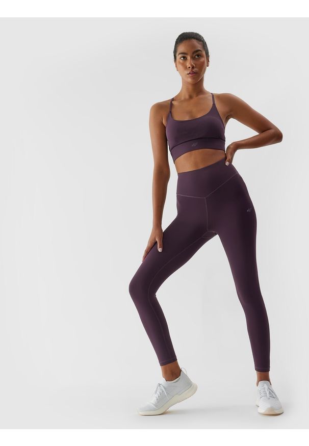4f - 4F Legginsy treningowe 7/8 z dodatkiem materiałów z recyklingu damskie L. Stan: podwyższony. Kolor: czerwony. Materiał: materiał