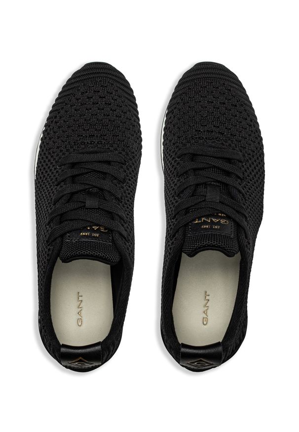 GANT - Sneakersy damskie czarne Gant Bevinda. Kolor: czarny. Materiał: materiał