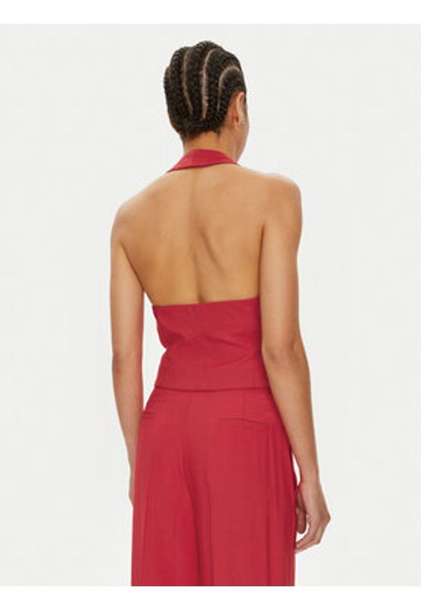 ViCOLO Kamizelka TB1429 Czerwony Regular Fit. Kolor: czerwony. Materiał: wiskoza