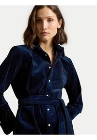 Polo Ralph Lauren Sukienka koszulowa 211941474005 Granatowy Regular Fit. Typ kołnierza: polo. Kolor: niebieski. Materiał: bawełna, sztruks. Typ sukienki: koszulowe #3