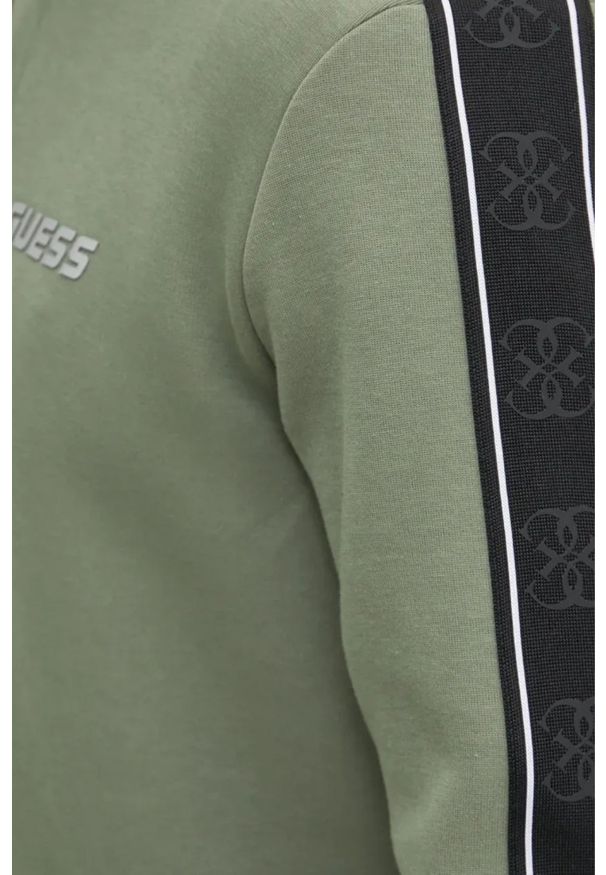Guess - GUESS Zielona bluza męska Mickey, Rozmiar XL. Kolor: zielony. Materiał: materiał, poliester, bawełna