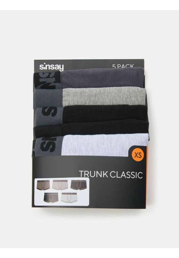 Sinsay - bawełniane bokserki classic z napisem 4pack - szary. Kolor: szary. Materiał: bawełna. Wzór: napisy