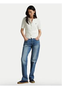 Polo Ralph Lauren Kardigan 211966720001 Biały Slim Fit. Typ kołnierza: polo. Kolor: biały. Materiał: bawełna #3