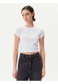 Calvin Klein Jeans T-Shirt LV047AB802 Biały Regular Fit. Kolor: biały. Materiał: bawełna