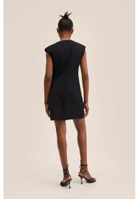 mango - Mango sukienka Yess2 kolor czarny mini prosta. Okazja: na co dzień. Kolor: czarny. Długość rękawa: krótki rękaw. Typ sukienki: proste. Styl: casual. Długość: mini #6
