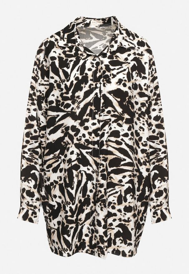 Born2be - Beżowa Wiskozowa Koszula z Lnem Ozdobiona Geometrycznym Wzorem Emirelae. Okazja: na spotkanie biznesowe. Typ kołnierza: dekolt w kształcie V. Kolor: beżowy. Materiał: wiskoza, len. Długość rękawa: długi rękaw. Długość: długie. Wzór: geometria, aplikacja. Styl: klasyczny, biznesowy