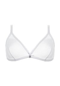 Intica - Biustonosz gładki miękki z elastycznym wykończeniem Ivi. Kolor: biały. Materiał: materiał. Wzór: gładki