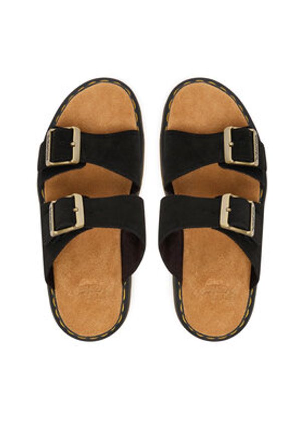 Dr. Martens Klapki Josef DM41082001 Czarny. Kolor: czarny. Materiał: skóra, zamsz