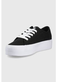 DC tenisówki damskie kolor czarny. Nosek buta: okrągły. Zapięcie: sznurówki. Kolor: czarny. Materiał: materiał, guma #3