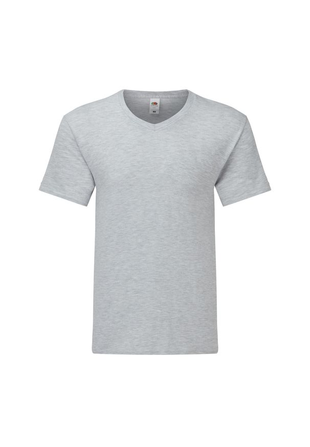 FRUIT OF THE LOOM - Koszulka Unisex Dla Dorosłych Iconic 150 Heather V Neck. Kolor: szary. Sport: turystyka piesza