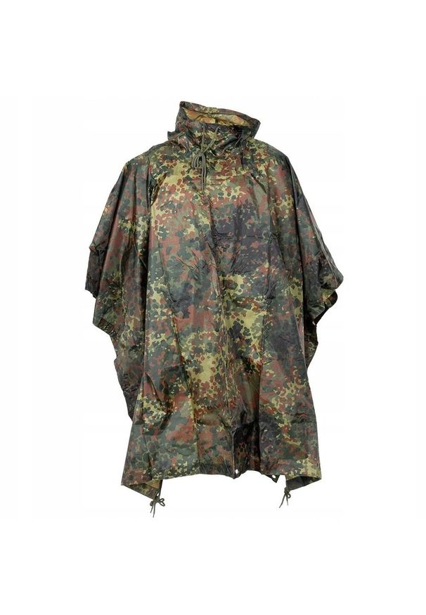 MFH MAX FUCHS - Peleryna turystyczna przeciwdeszczowa poncho 144x223cm. Kolor: zielony, wielokolorowy, brązowy