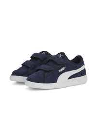 Puma - Dziecięce Sneakersy Smash 3.0 Suede PUMA Navy White Blue. Okazja: na co dzień. Kolor: niebieski, wielokolorowy, biały. Materiał: zamsz. Model: Puma Suede. Sport: turystyka piesza #1