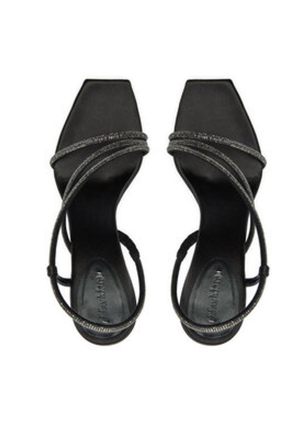 Max Mara Sandały Stark 2424526371600 Czarny. Kolor: czarny. Materiał: materiał