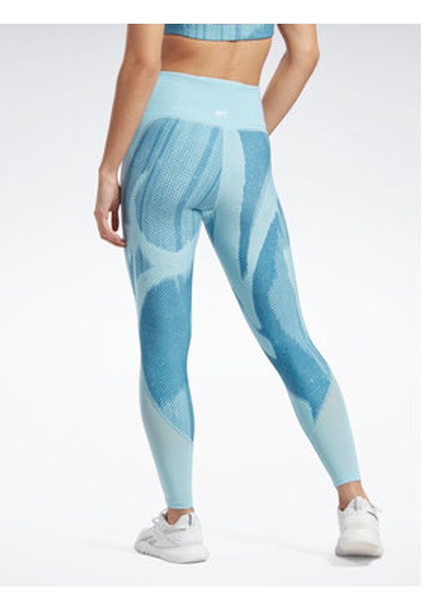 Reebok Legginsy Lux Perform HA4373 Niebieski Slim Fit. Kolor: niebieski. Materiał: syntetyk