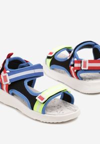 Born2be - Niebiesko-Zielone Sportowe Sandały ze Skórzaną Wkładką Dovanele. Zapięcie: rzepy. Kolor: niebieski. Materiał: skóra. Sezon: lato. Styl: sportowy #3