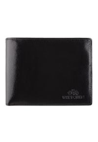 Wittchen - Męski portfel skórzany z wykładanym panelem czarny. Kolor: czarny. Materiał: skóra