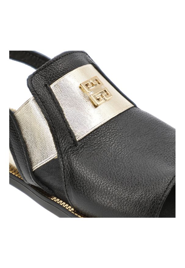 Czarne Sandały Armodo Wygodne Obuwie Damskie. Zapięcie: pasek. Kolor: czarny. Materiał: skóra. Wzór: aplikacja. Obcas: na obcasie. Styl: elegancki