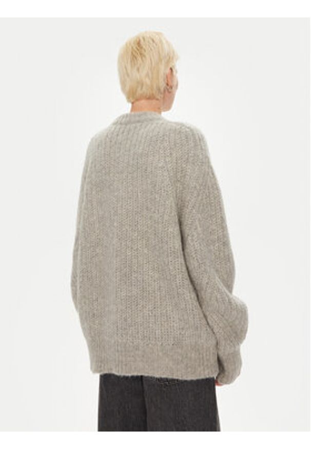 ROTATE Sweter Brandy 1137491789 Szary Loose Fit. Kolor: szary. Materiał: wełna