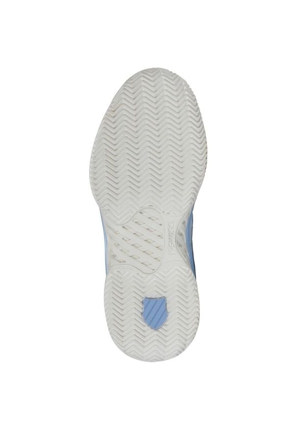 Buty do tenisa damskie K-Swiss Hypercourt Express 2. Kolor: biały, wielokolorowy, niebieski, zielony. Materiał: materiał, syntetyk. Szerokość cholewki: normalna. Sport: tenis