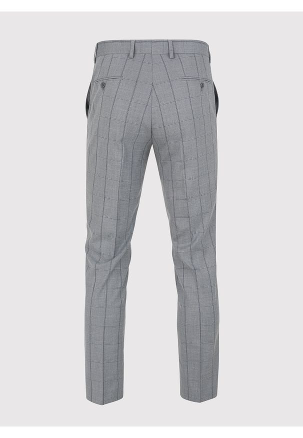 Pako Lorente - PAKO LORENTE – Szare spodnie garniturowe w kratę Windowpane. Kolor: szary. Materiał: poliester, wiskoza, elastan