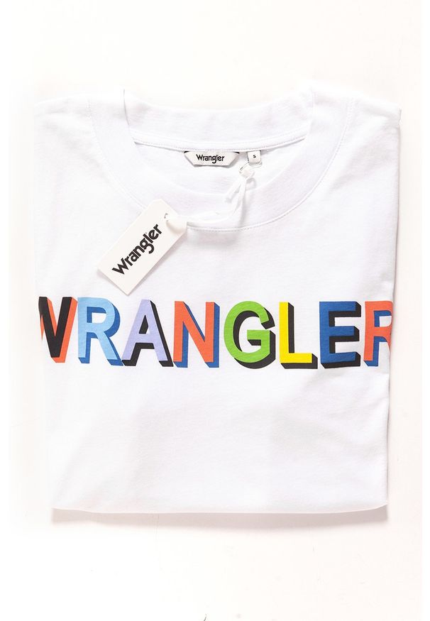 Wrangler - WRANGLER T SHIRT DAMSKI T-SHIRTS 80´S TEE WHITE W7010EV12 112130877. Wzór: kolorowy, nadruk