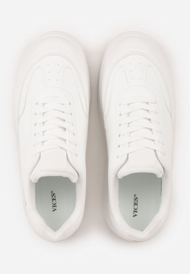 Born2be - Białe Sneakersy VICES na Platformie w Stylu lat 90. Donah. Kolor: biały. Sezon: lato. Obcas: na platformie