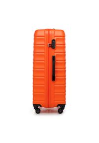 Wittchen - Duża walizka z ABS-u z żebrowaniem pomarańczowa. Kolor: pomarańczowy. Materiał: guma #8