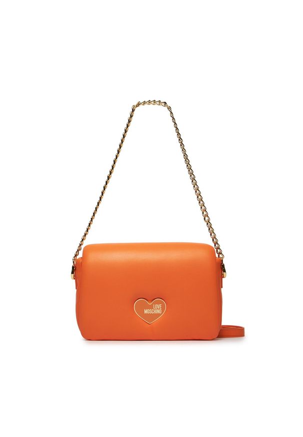 Love Moschino - Torebka LOVE MOSCHINO JC4272PP0HKN0453 Pesca. Kolor: pomarańczowy. Materiał: skórzane